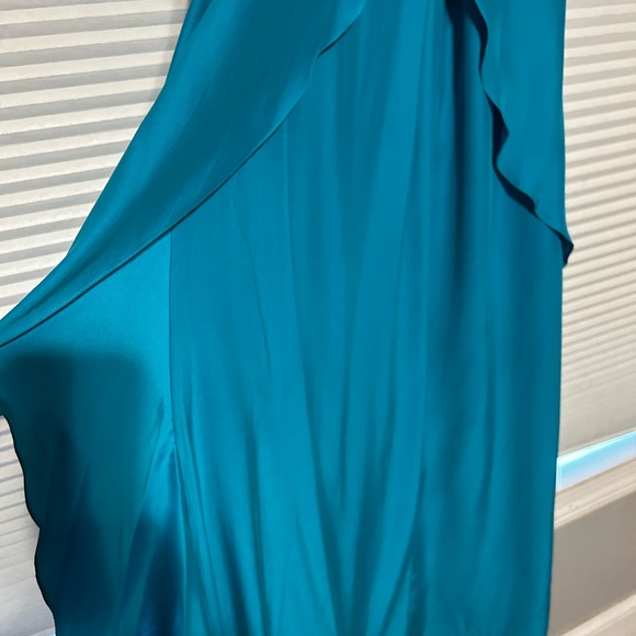 NWT Badgley Mischka Mark and James Turquoise Beaded Formal Dress medium - Picture 5 of 15